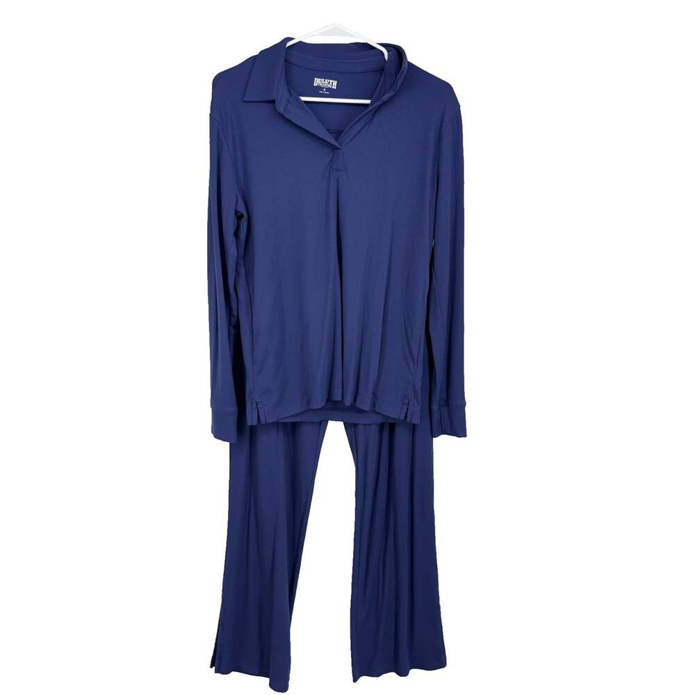 Duluth Trading Women S Dang Soft Rib Sleep Set Indigo Blue Stretch Pajama Knit
